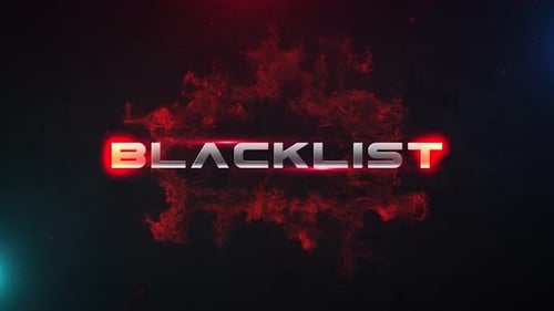Animation de texte 4K sur liste noire