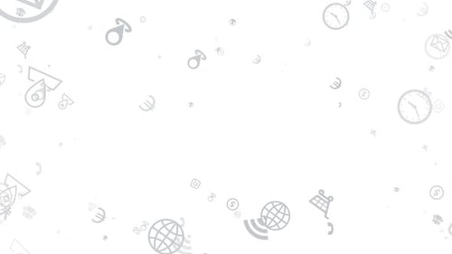 Floating Flat Business Technology Icons Animation