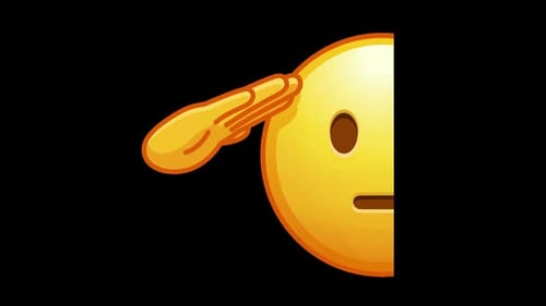 Animated Emoji Saluting Hand Gesture Reveal