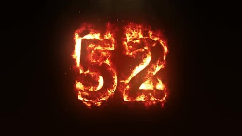Fiery Numbers Reveal with Realistic Burning Fire Effect