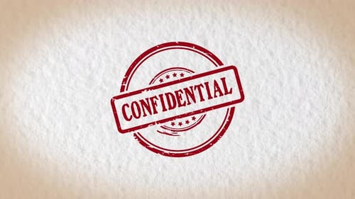 Animated Hand Stamping Confidential Document