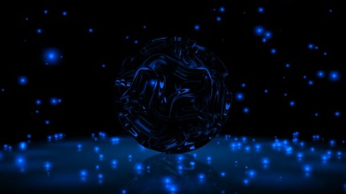 Background with Falling Blue Particles, Unique Design, Exclusive, Figure, 3D Render