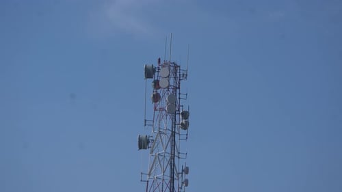 radio tower in industrial area