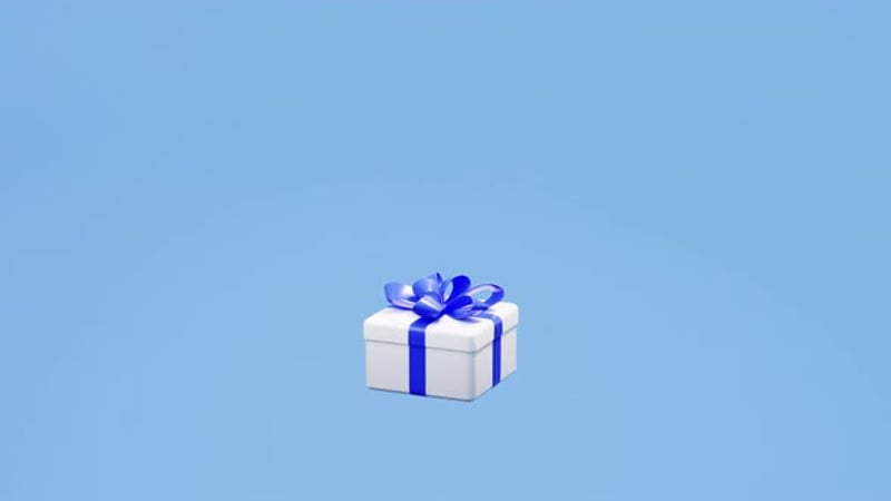 Gift box pops up and opens. 3d rendering animation. Gift give away ...