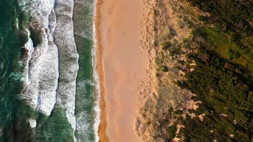 The Beach Displays a Serene Landscape with Golden Sands Calming Waves Italy