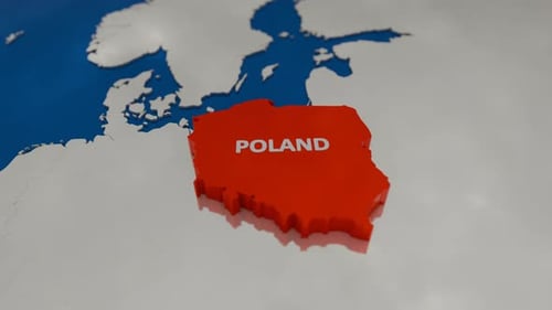 Animated 3D Map of Poland Rising