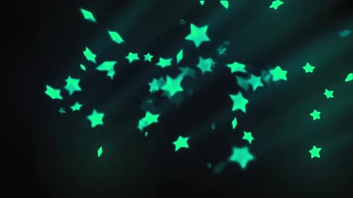 Glowing Green Stars Bokeh Effect Background Loop