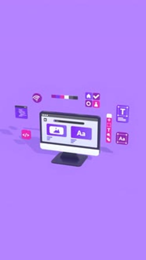 Web Development and UX UI Optimization Animation in Vertical Video Format.