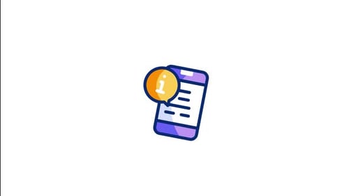 Animated Flat Design Smartphone Information Notification Icon