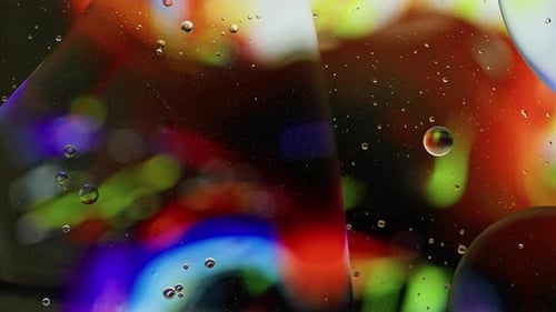 Abstract Footage of Vibrant Colorful Liquid Bubbles