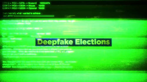 Deepfake Elections On Digital Screen Message On Computer Screens
