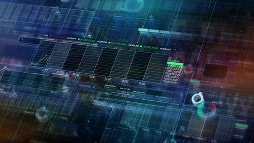 Futuristic Corporate Data Display HUD Interface