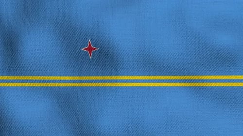 Realistic Waving Aruba Flag with Fabric Texture