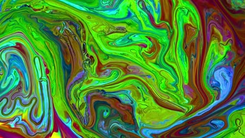 Abstract Footage of Swirling Bright Paint Colors