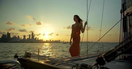 Chicago Sunset Sailboat Romance