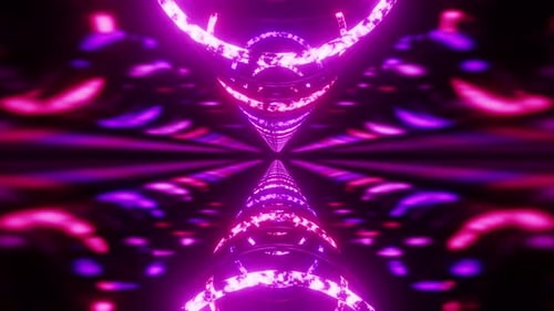 Vj Loop Background Purple With Pink Double Ring Rotated