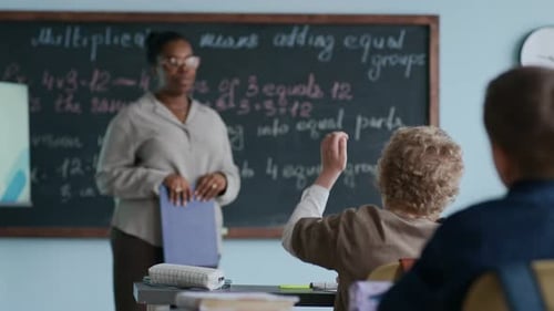 Female Teacher Leading Lesson in a Classroom