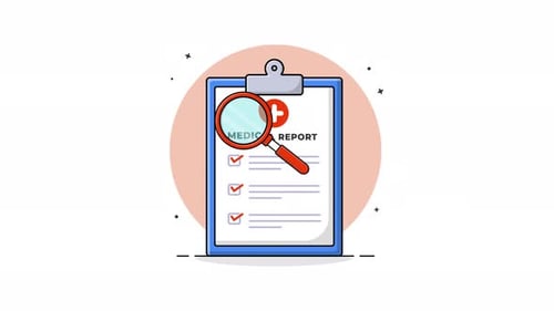 4k Medical Report Analysis Concept Animation Video