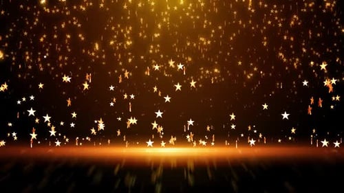 Golden Sparkling Stars Falling Loop Background