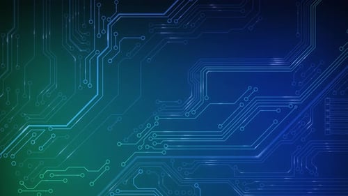 Animated Circuit Board Digital Technology Background Central Computer Processor CPU Concept