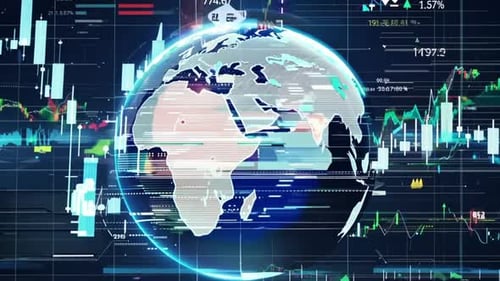 Global Financial Markets Digital Globe Background