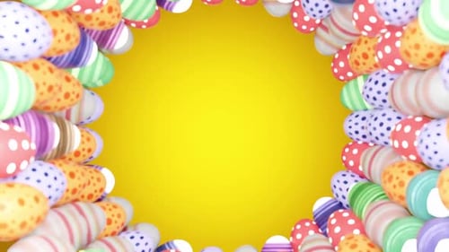 Colorful Easter Eggs Animated Loop Frame