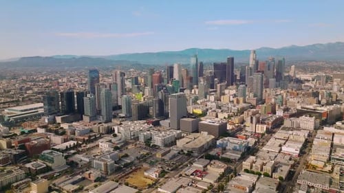 Beautiful skyscrapers of downtown financial centre of Los Angeles, California.