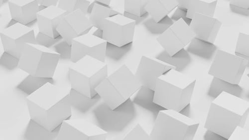 Disposición abstracta dinámica de cubos blancos geométricos modernos