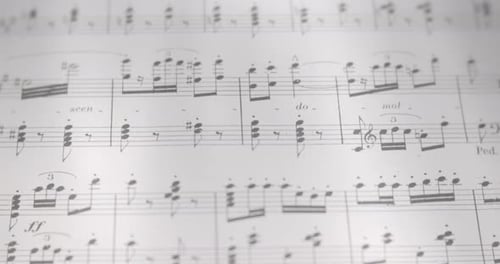 View over music notes