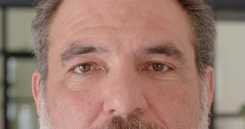 Adult Man's Detailed Facial Close-Up