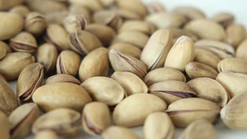 Abundance of Fresh Pistachios Close Up View