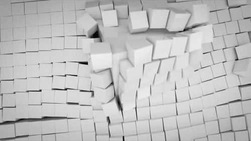 Minimalist 3D Cube Grid Breaking Reveal Intro
