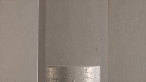 Grey Shiny Cylinder Stand with Acrylic Paint in Studio 3d Render Animation