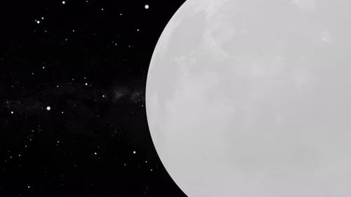 Realistic Rotating Moon and Starry Night Sky Background