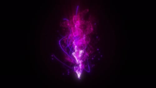 Abstract Purple Pink Energy Glowing Lines Particles Light Trails Design Neon Glimmering Sparkles Dig