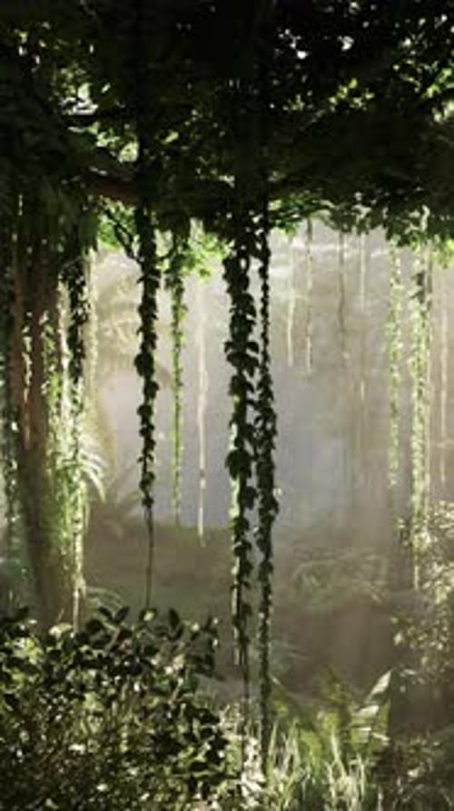 Lush Green Plants in Dense Forest