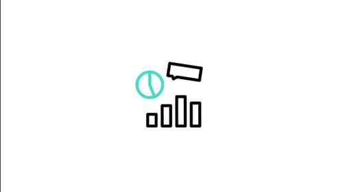 Animated Business Icons of Time, Data, and Communication