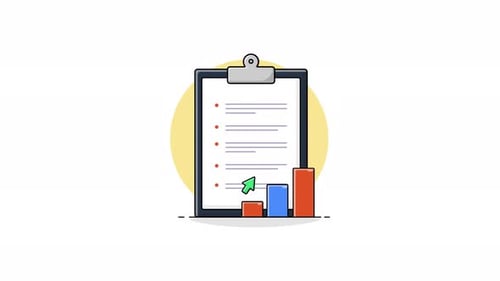 Business Growth Checklist and Bar Graph Animation