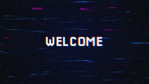 WELCOME Glitch and Retro Text