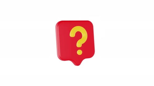 Animated 3D Question Mark Icon Speech Bubble