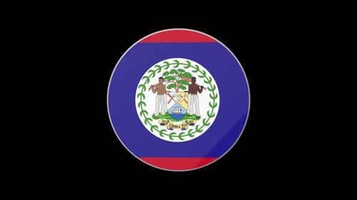3D Rotating Belize Flag Emblem Disc