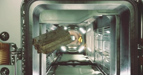 Gasoline Canister Drifts in Zero Gravity Inside International Space Station