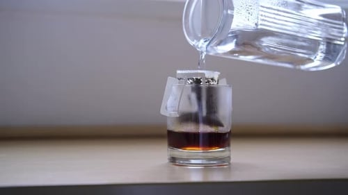 Making Coffee with Filter and Pouring Water