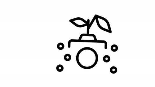 Animated Financial Growth Icon in Minimal Line Art Style