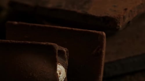 Delicious Brownies Shown in Close Up Shot