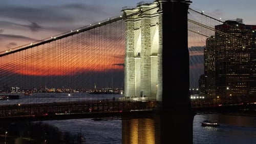 Puente de Brooklyn en Manhattan en Nueva York, Estados Unidos.