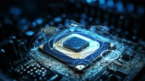 Futuristic Digital Ecosystem Connecting Animated UI Icons