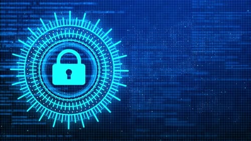 Futuristic Padlock Security Protection Digital Background