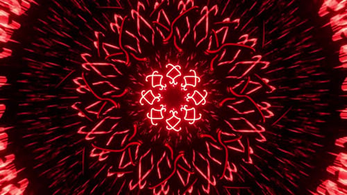 Roter Mandala Vj Loop-Animationshintergrund