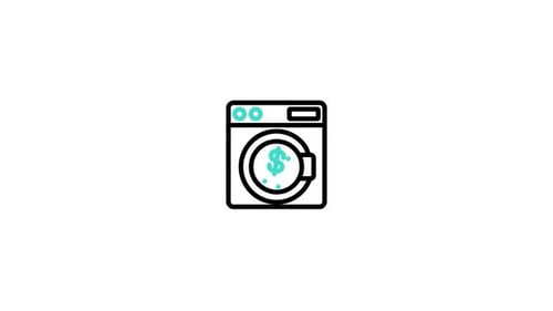 Animated Minimalist Washing Machine Dollar Sign Icon